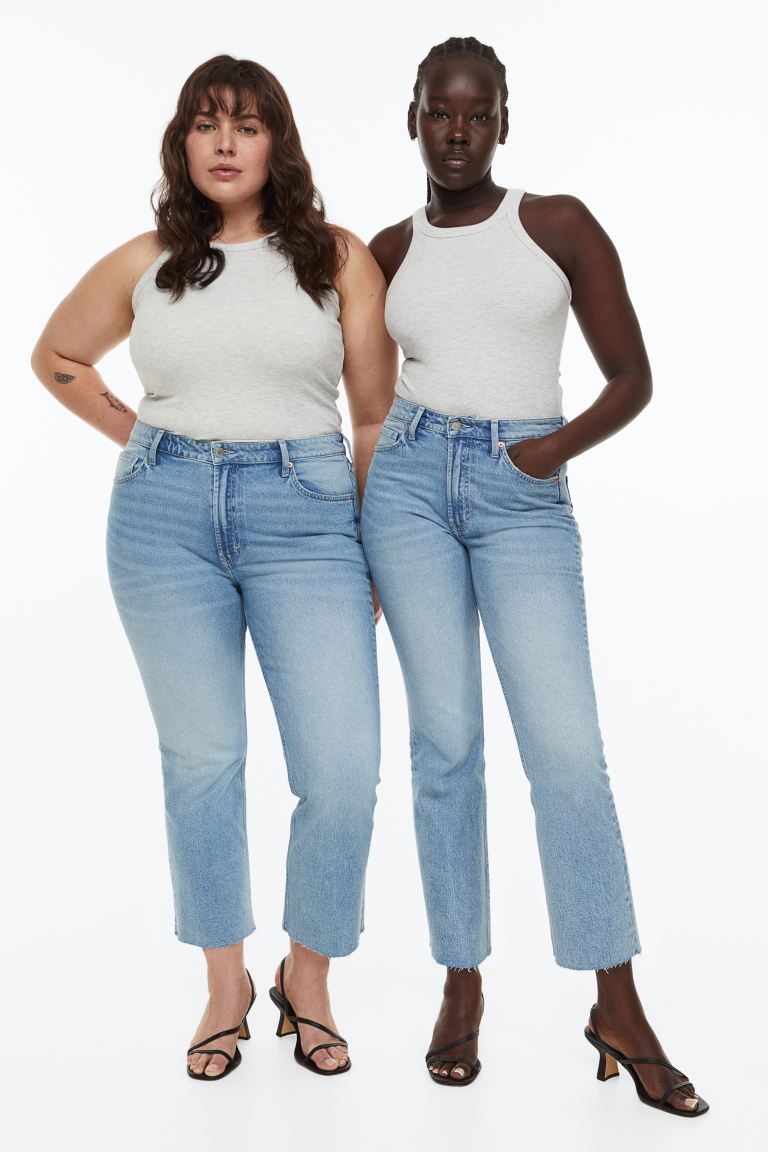 Расклешенные укороченные джинсы H&M