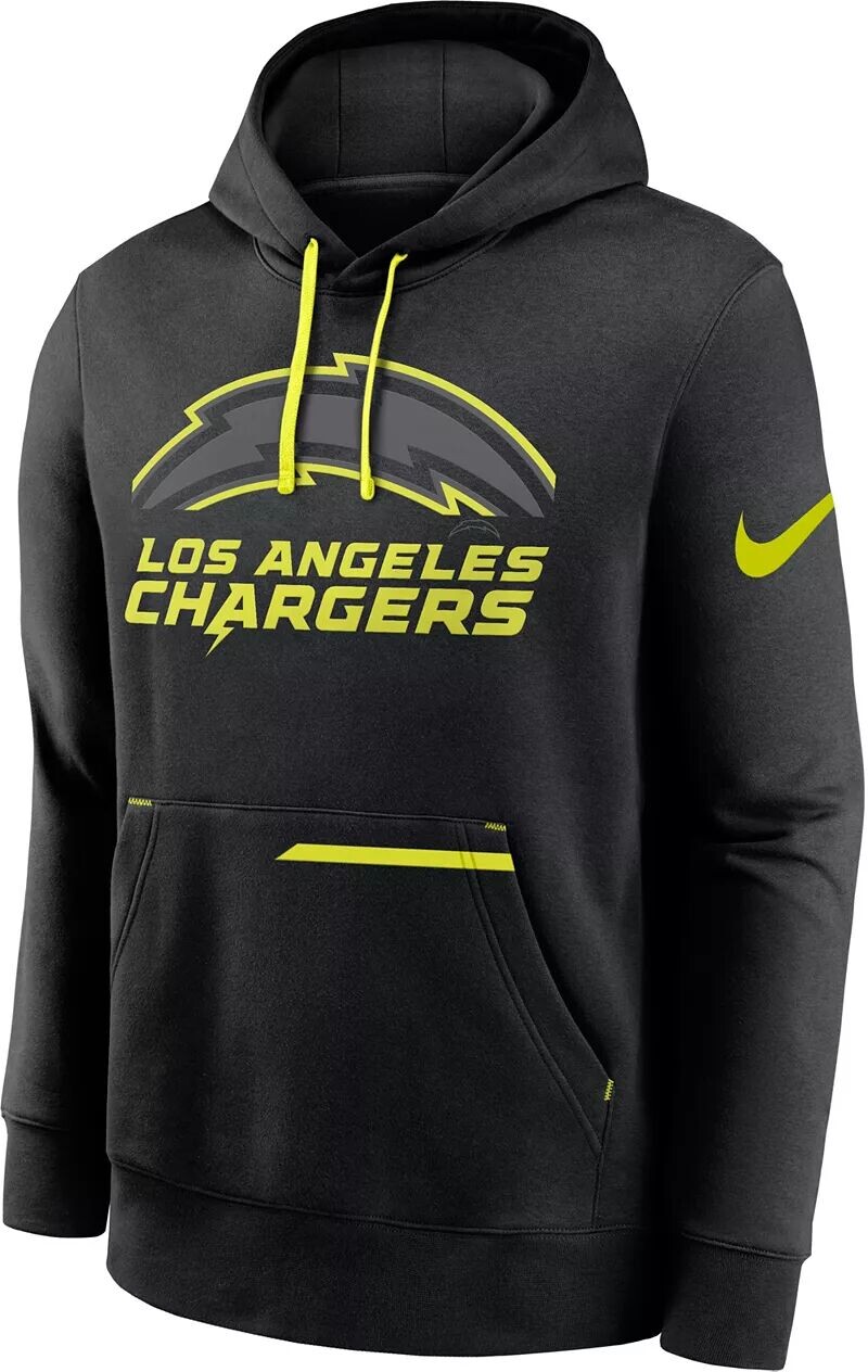 

Мужская худи Nike Los Angeles Chargers 2023 Volt, черный пуловер с капюшоном