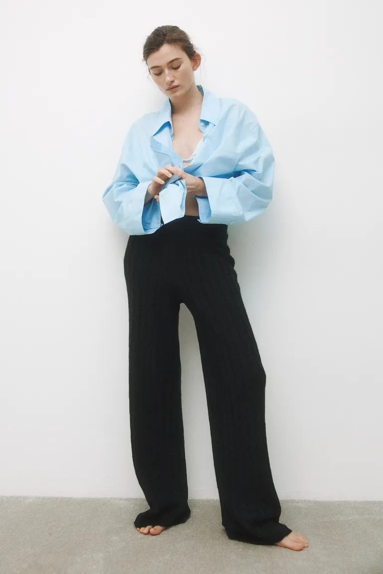

Брюки косой вязки H&M, черный