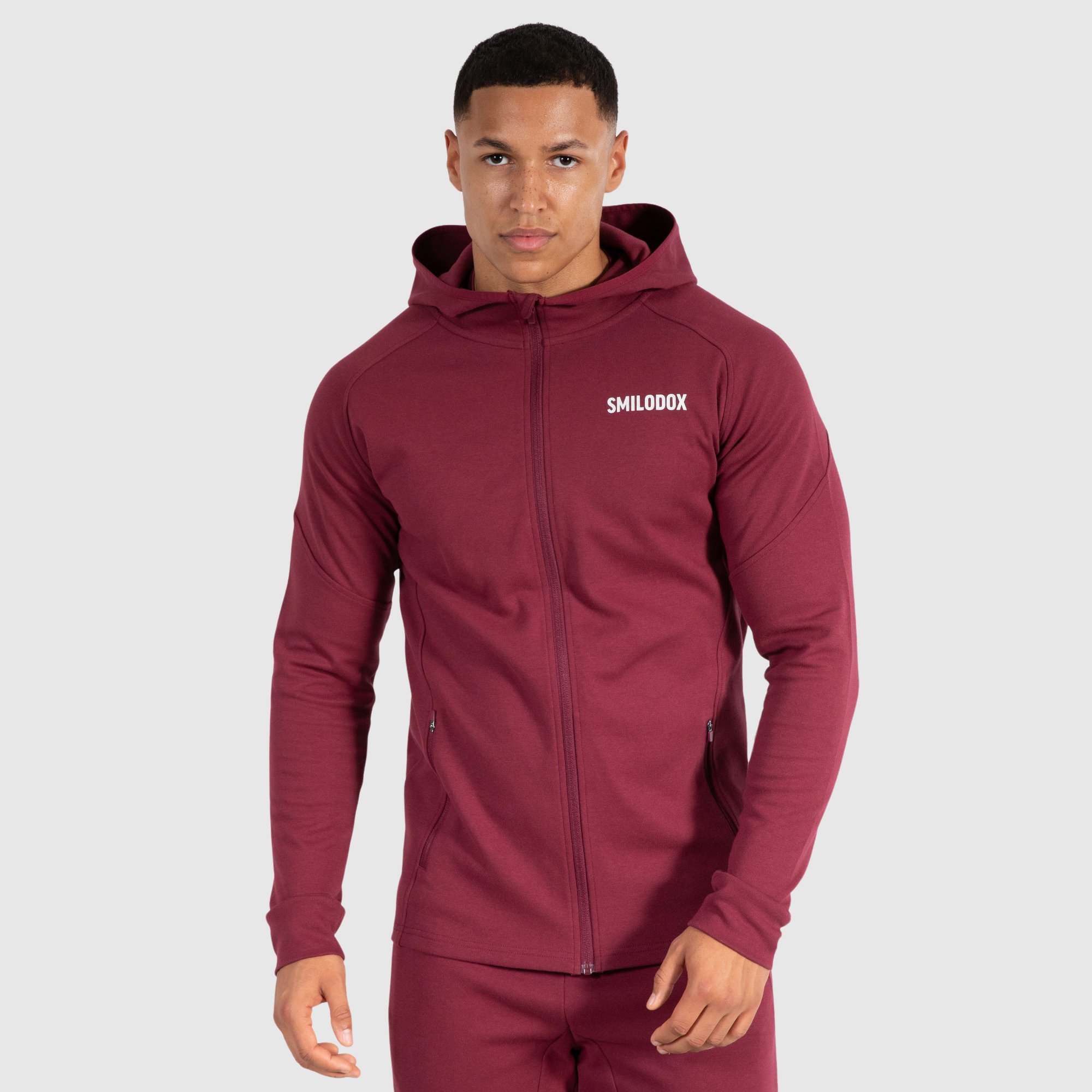 

Толстовка SMILODOX Zip Hoodie Maison, бордо