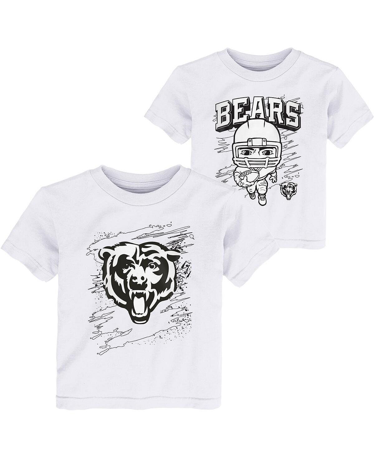 цена Набор из двух футболок с белыми чикагскими медведями для мальчиков для маленьких мальчиков (комплект из двух футболок с раскраской) Outerstuff