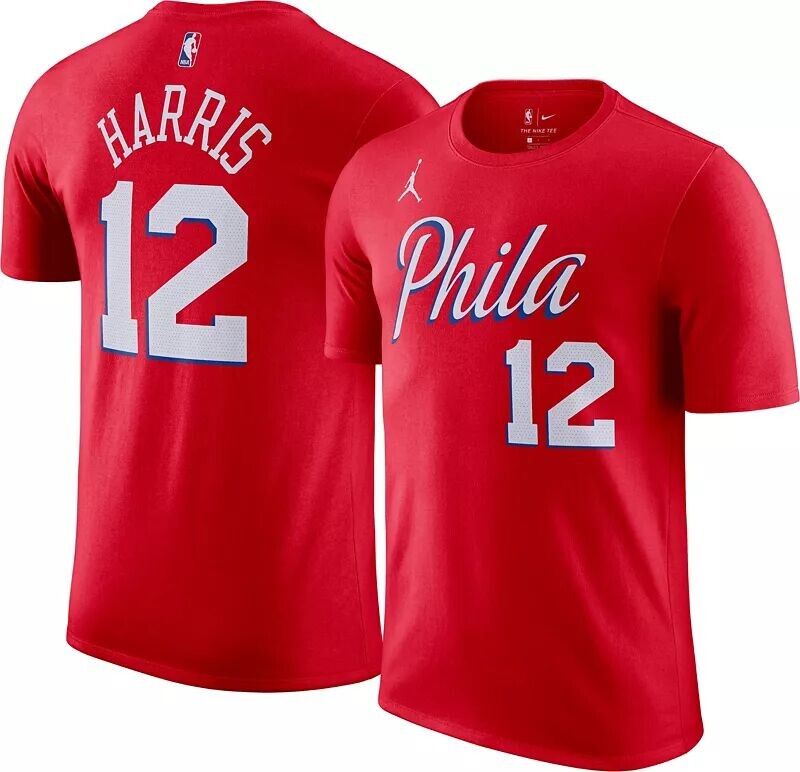 

Jordan Мужская футболка Nike Philadelphia 76ers Tobias Harris #12 Red Icon