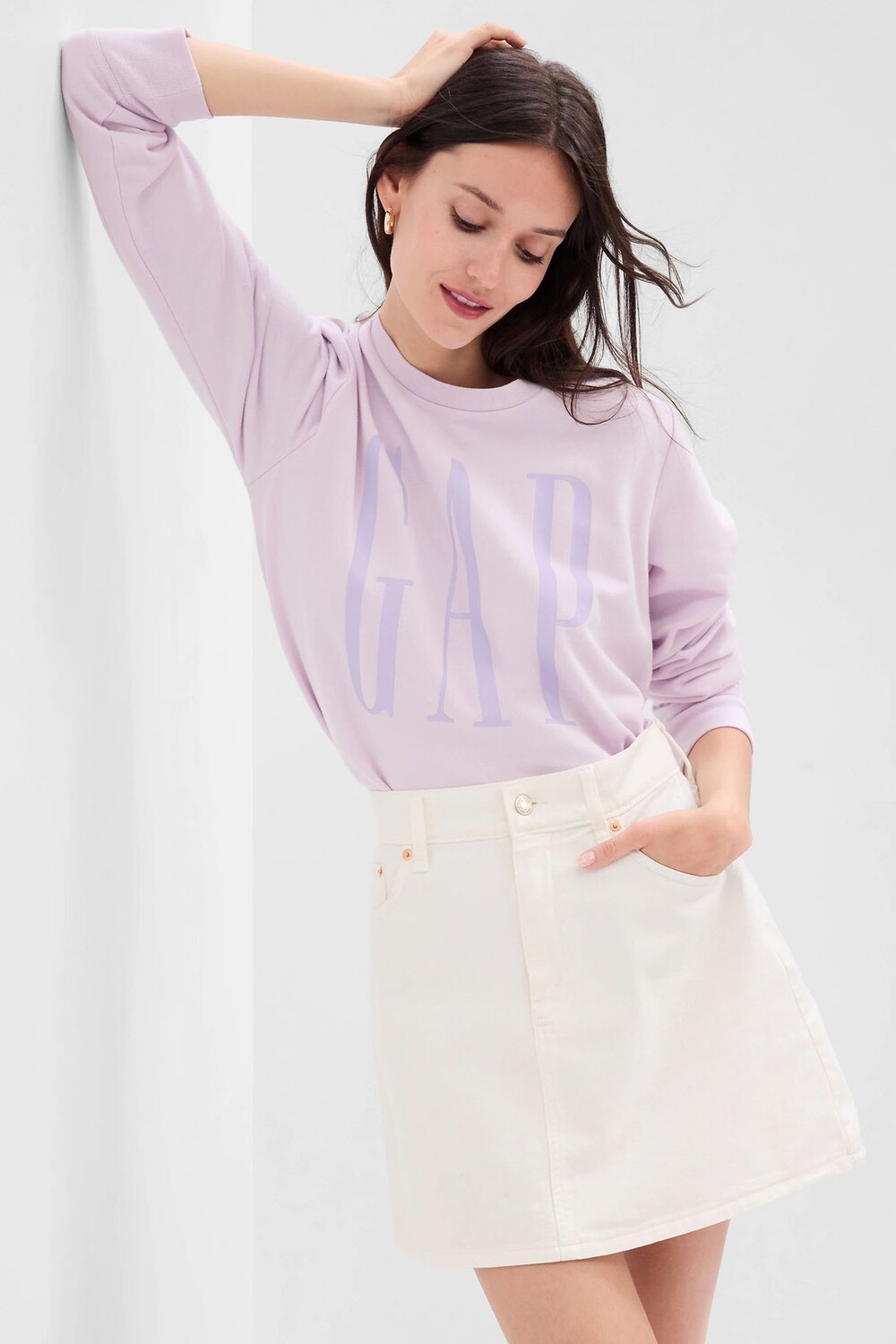 

Толстовка с круглым вырезом и логотипом Gap, фиолетовый
