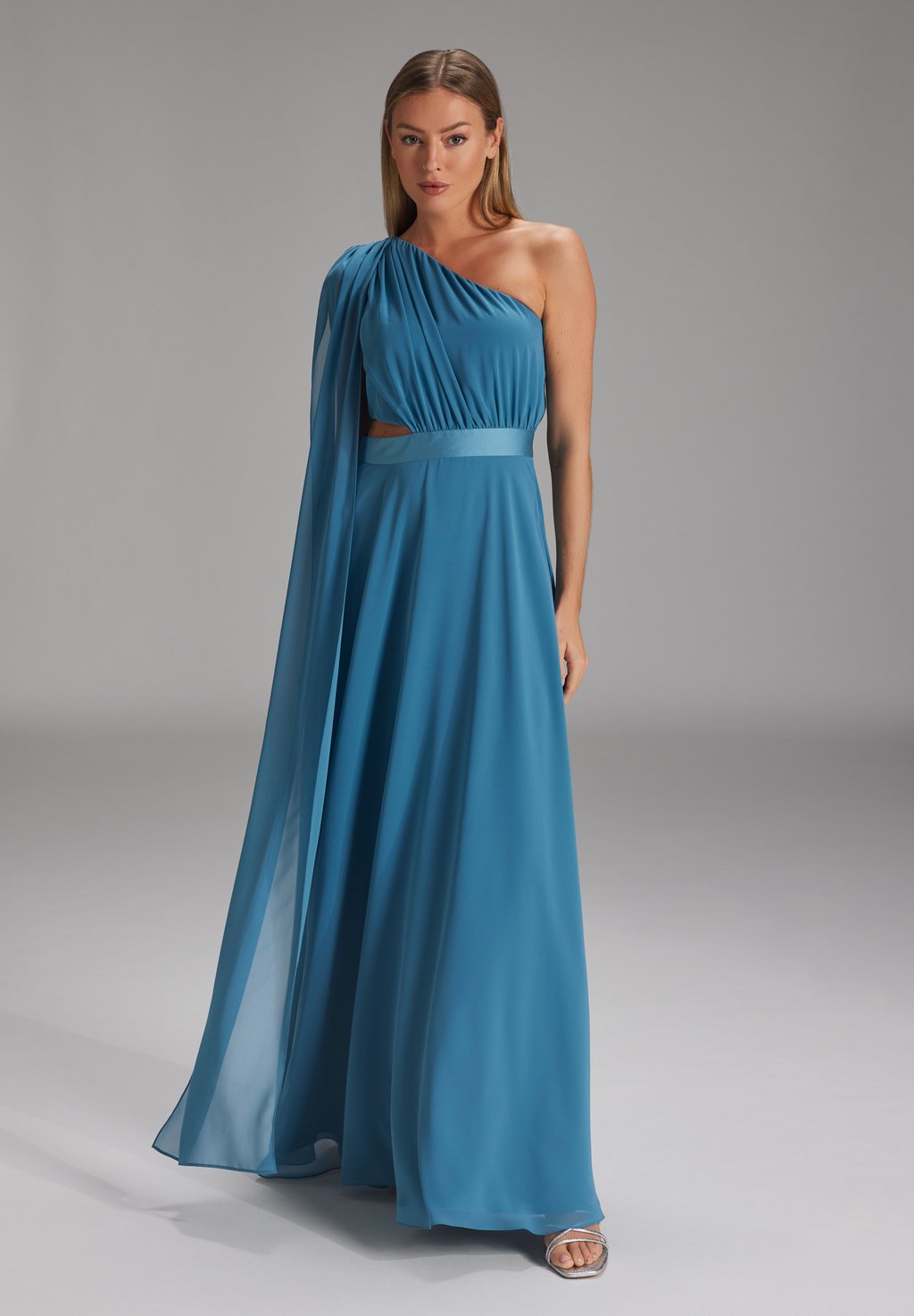 Вечернее платье One Shoulder Dress Swing, синий