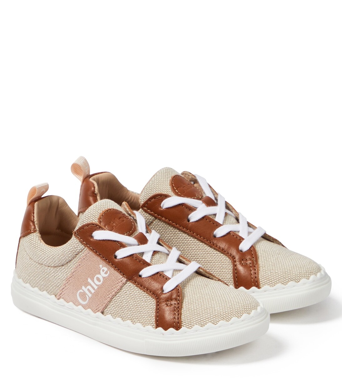 

Кожаные кроссовки Chloé, коричневый