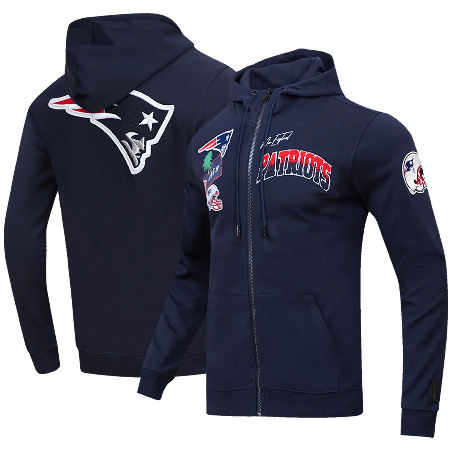 

Мужская толстовка с молнией во всю длину Pro Standard темно-синего цвета New England Patriots Hometown, Синий