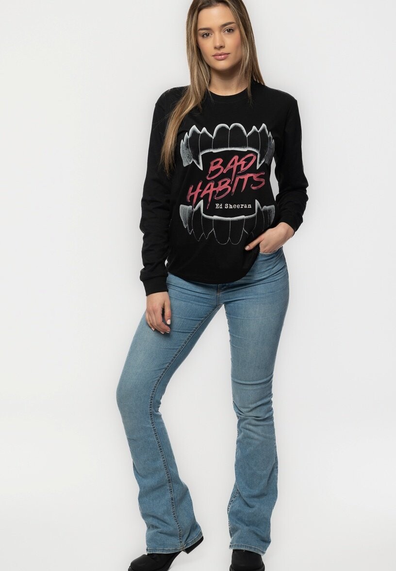 

Топ с длинными рукавами ED SHEERAN BAD HABITS Paradiso Clothing, черный