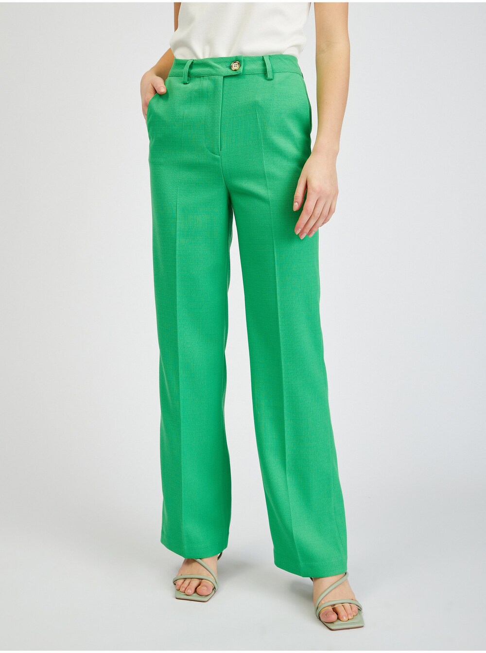 Обычные плиссированные брюки Orsay, зеленый