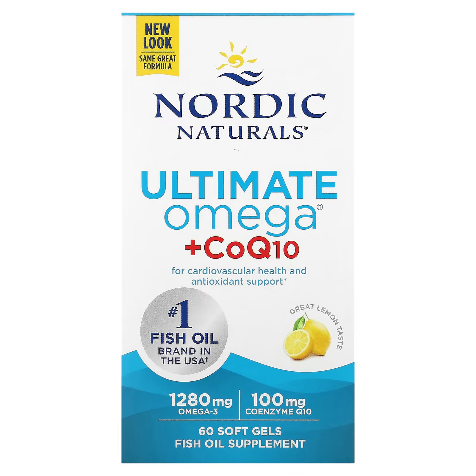Nordic Naturals Ultimate Omega + CoQ10 с лимоном, 60 мягких таблеток nordic naturals complete omega лимон 60 мягких таблеток