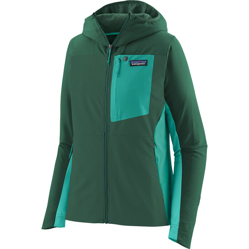

Женская куртка с капюшоном CrossStrata R1 Patagonia, зеленый