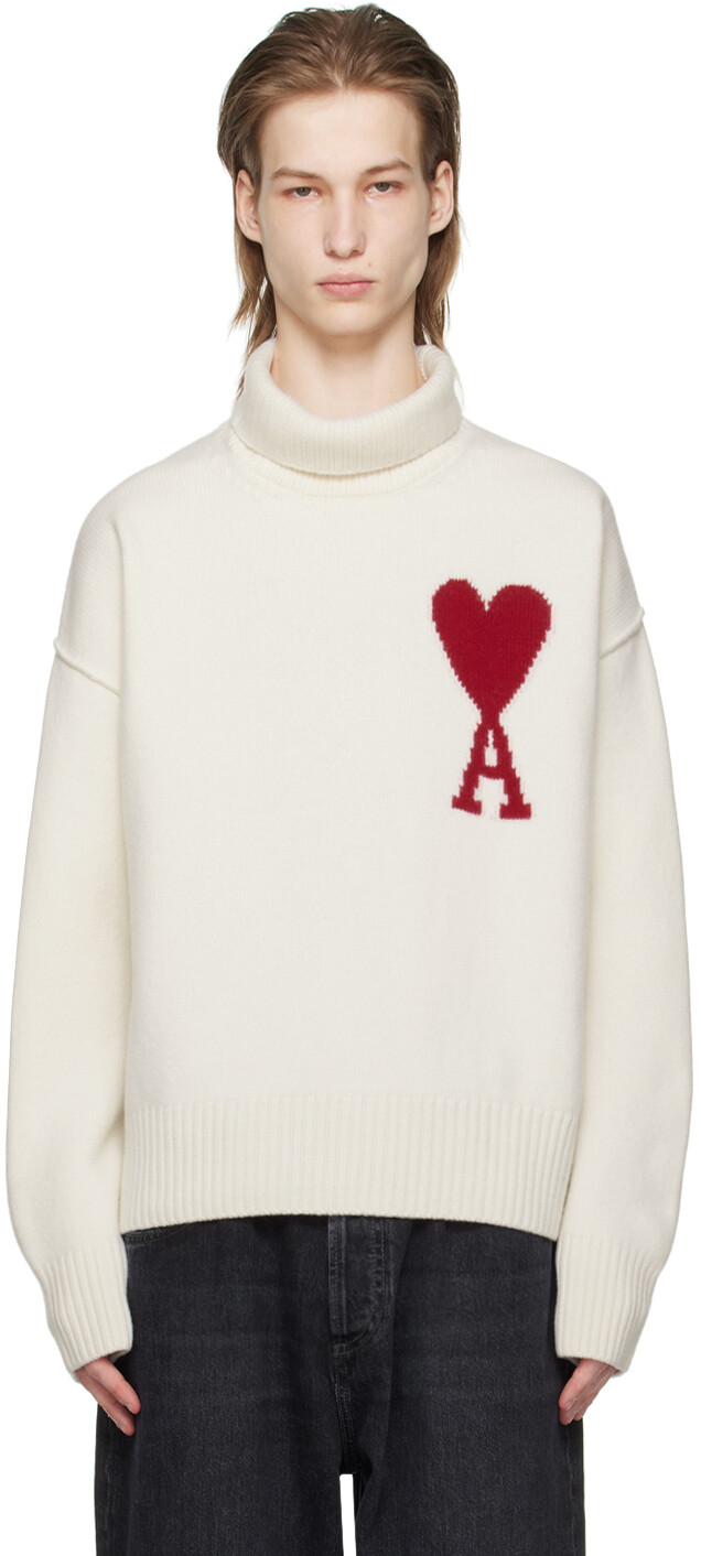 

Кремового цвета Водолазка Ami de Cœur Ami Paris, цвет Off-white/Red