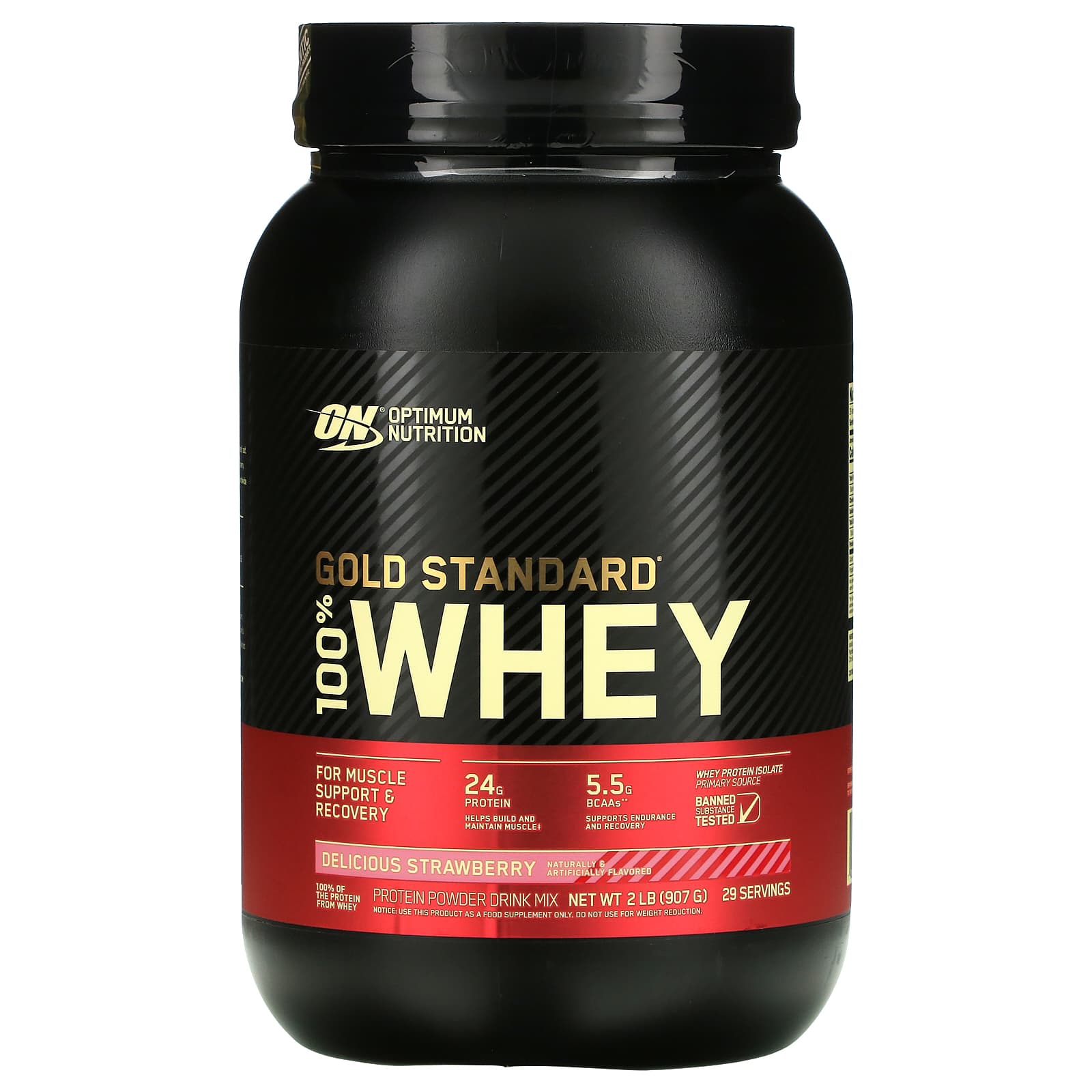 

Gold Standard, 100% Whey, со вкусом клубники, 907 г (2 фунта), Optimum Nutrition