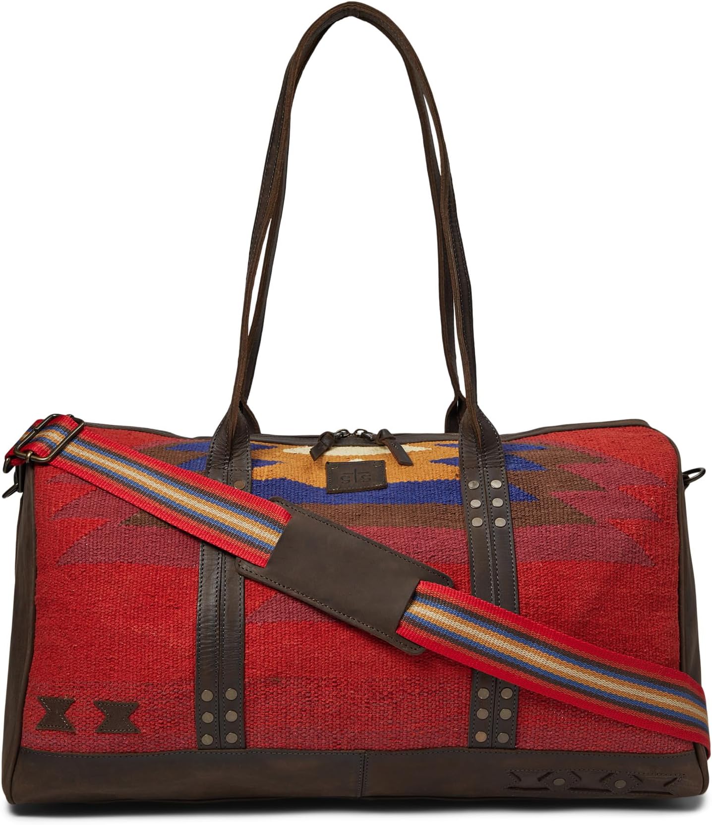Багровая солнечная дорожная сумка STS Ranchwear, цвет Red/Gold/Brown