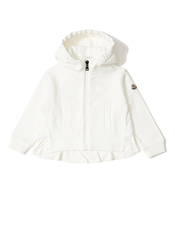 

Белая толстовка с капюшоном для девочек Moncler