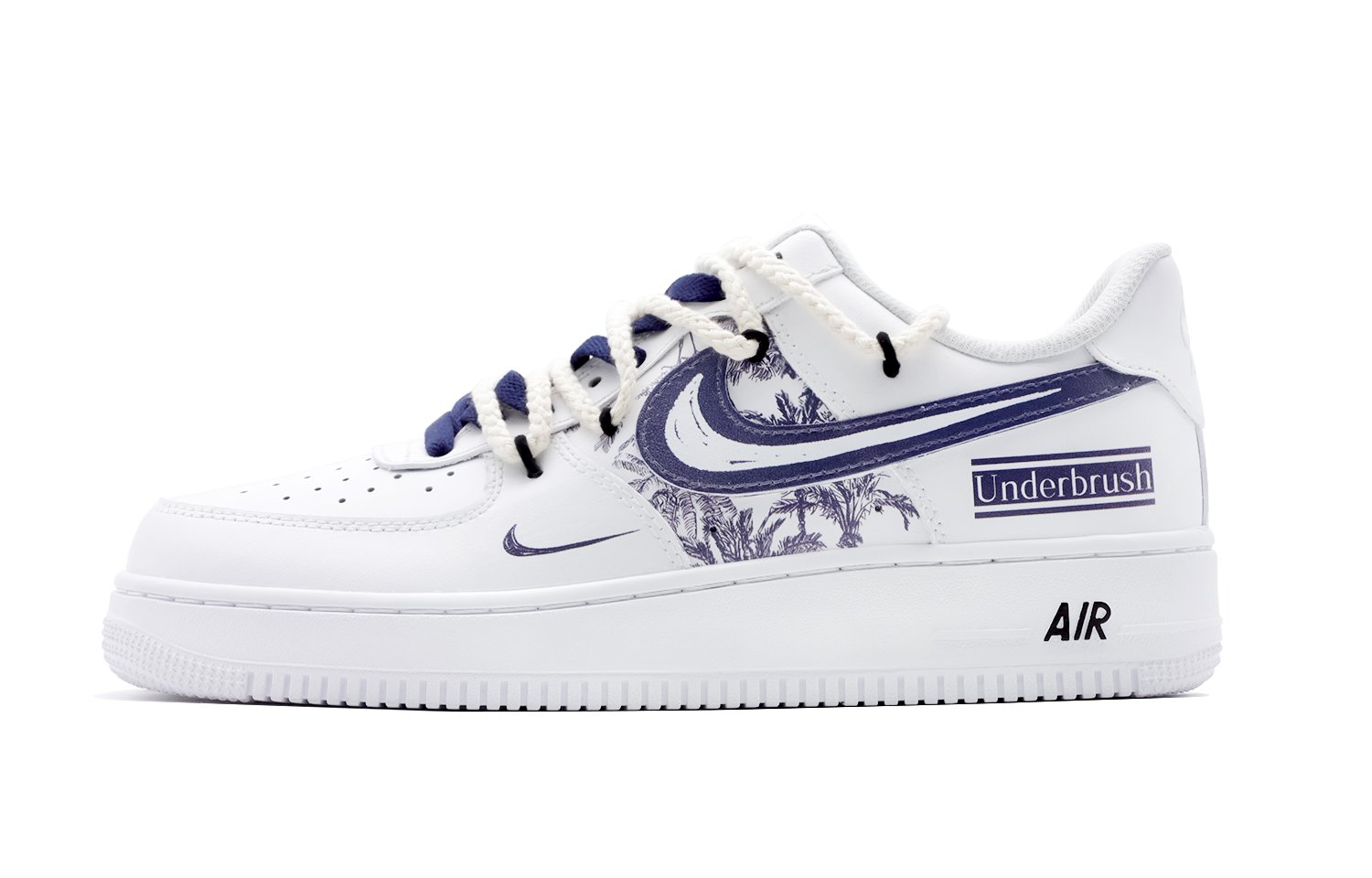 

Кроссовки Nike Air Force 1 Skateboarding Shoes Women's Low-top White/blue, белый/синий