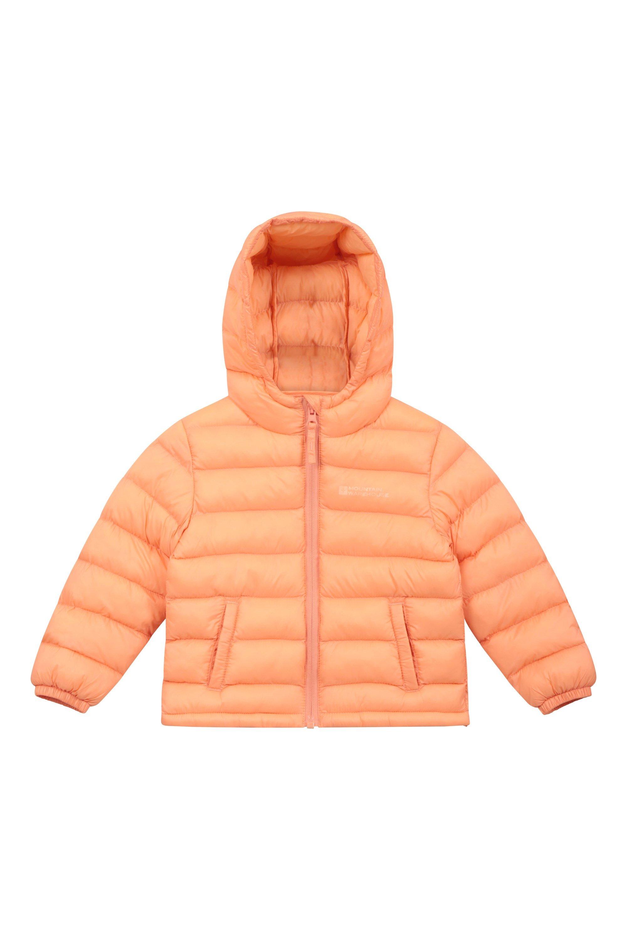 Стеганая куртка Baby Seasons, водонепроницаемое пальто с пуховым капюшоном Mountain Warehouse, оранжевый