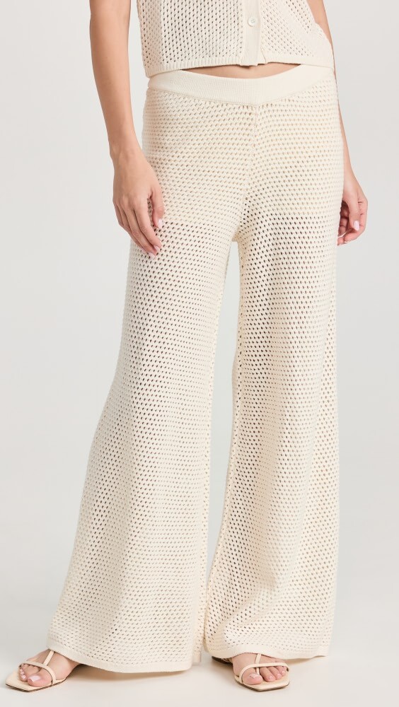 

Свитер MONROW Crochet Wide Leg Sweat, белый