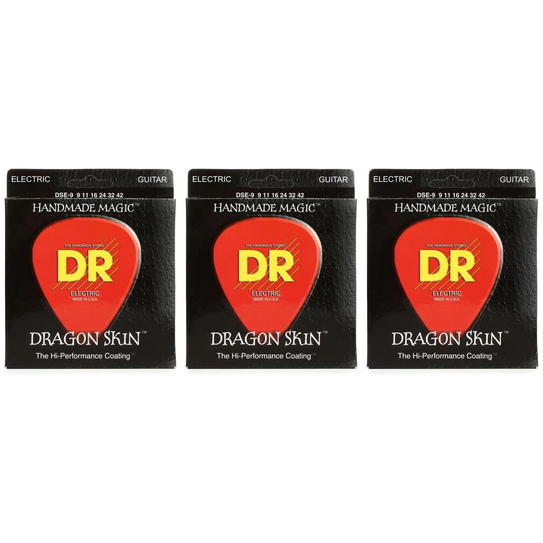 

Струны для электрогитары DR Strings DSE-9 Dragon Skin K3 с покрытием — .009-.042 Легкие, 3 шт.