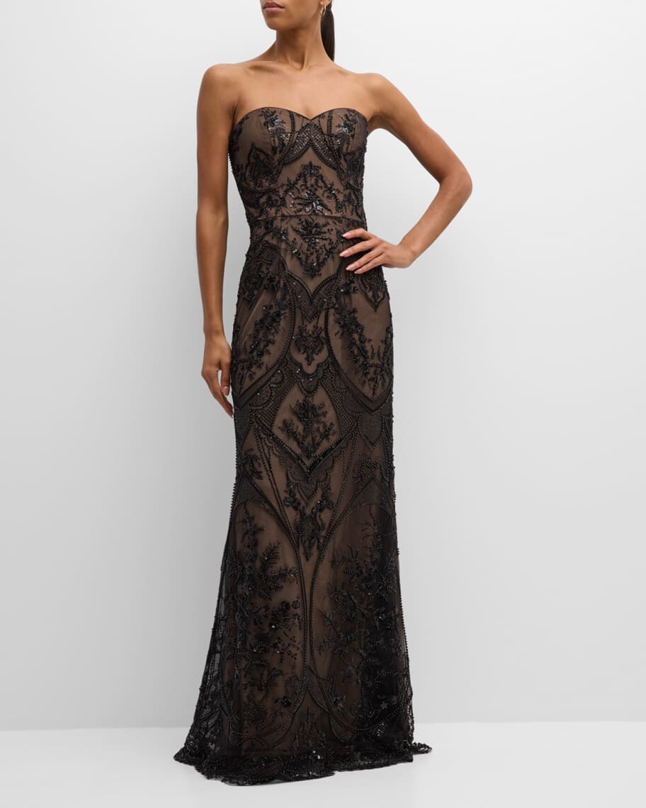 

Украшенное платье Sheridan без бретелек Dress the Population Black Label
