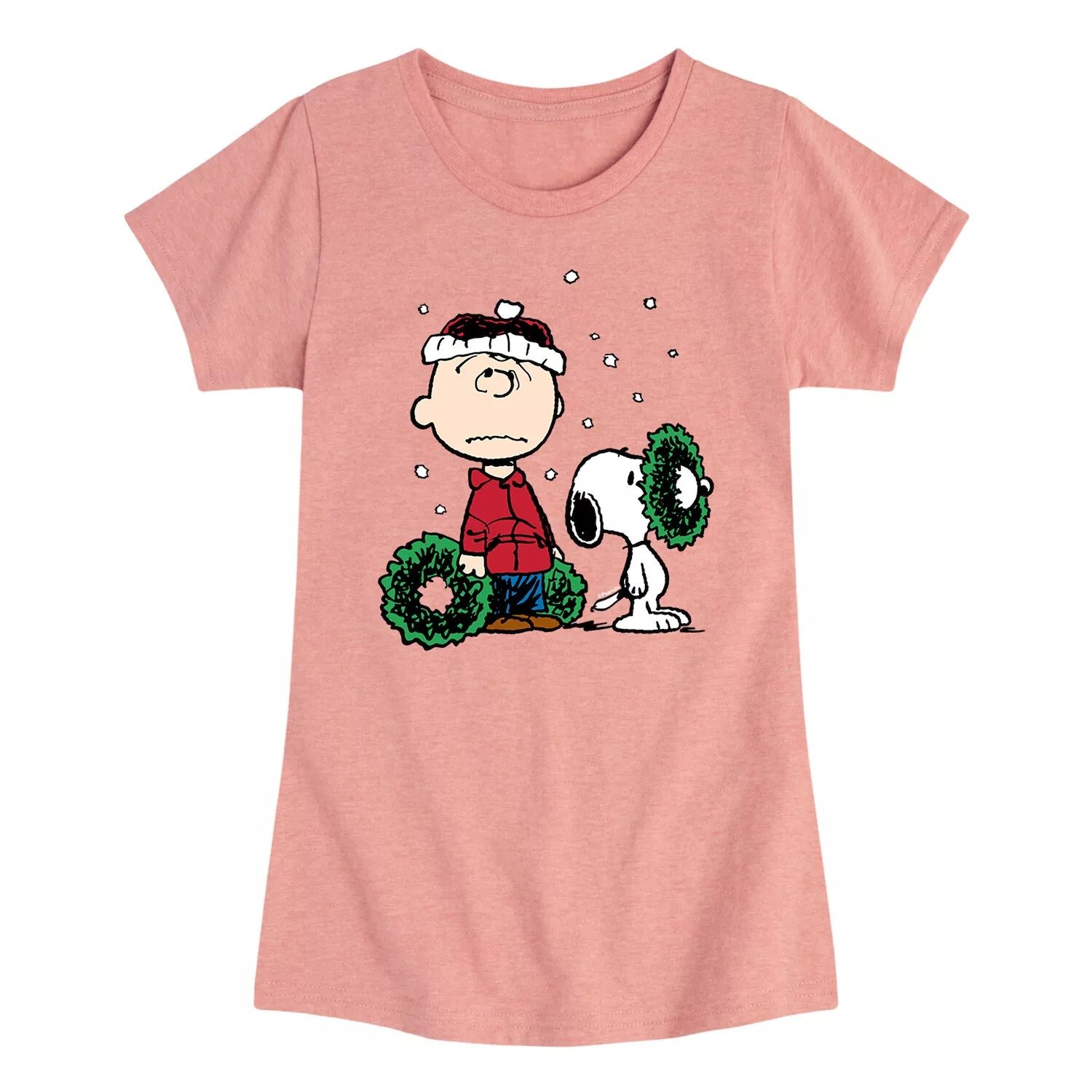 

Футболка Peanuts Charlie Wreath Snoopy для девочек 7–16 лет с рисунком Licensed Character, розовый