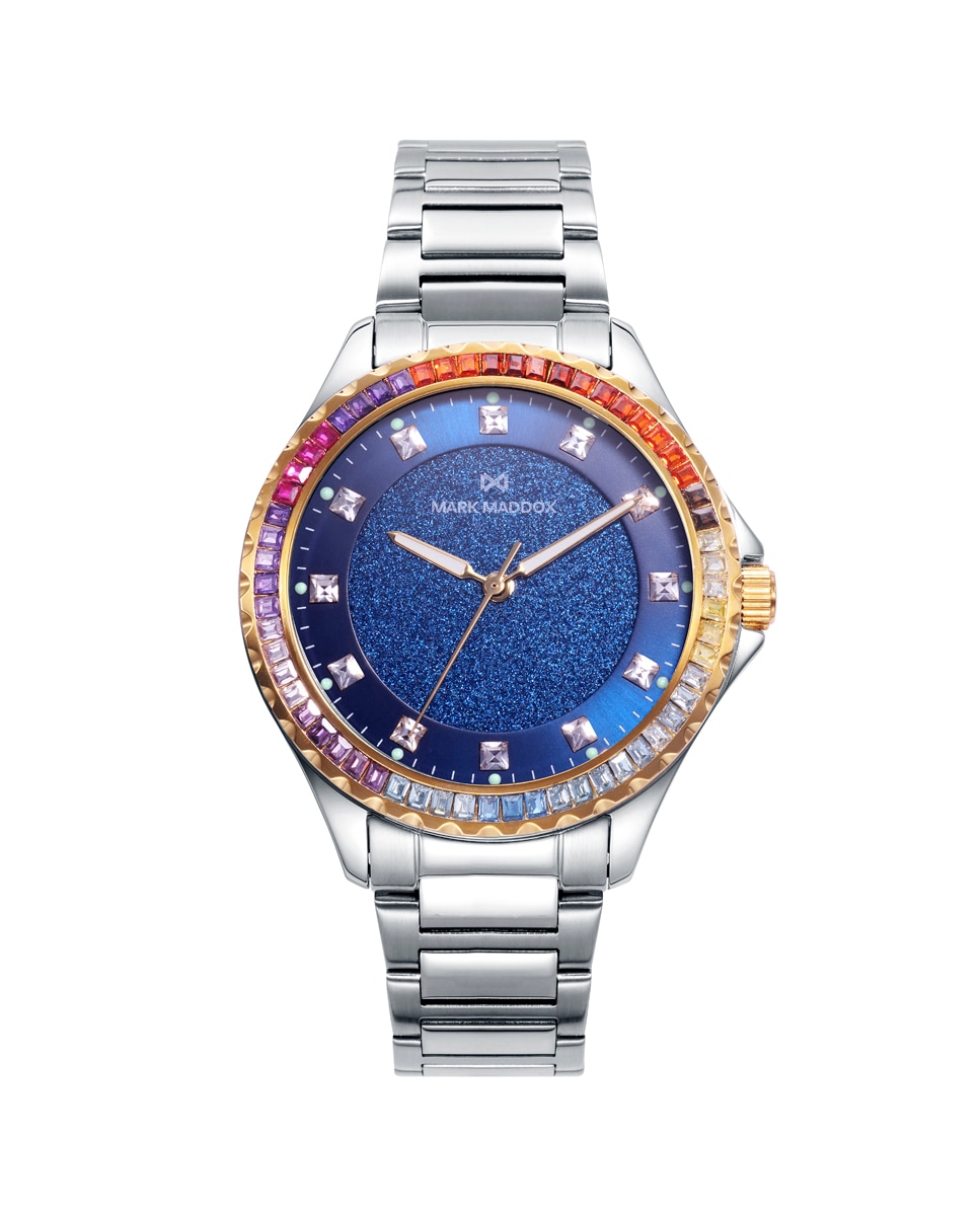 Женские стальные часы Tooting с цветными цирконами Mark Maddox, серебро математичный кафф с цирконами kalinka