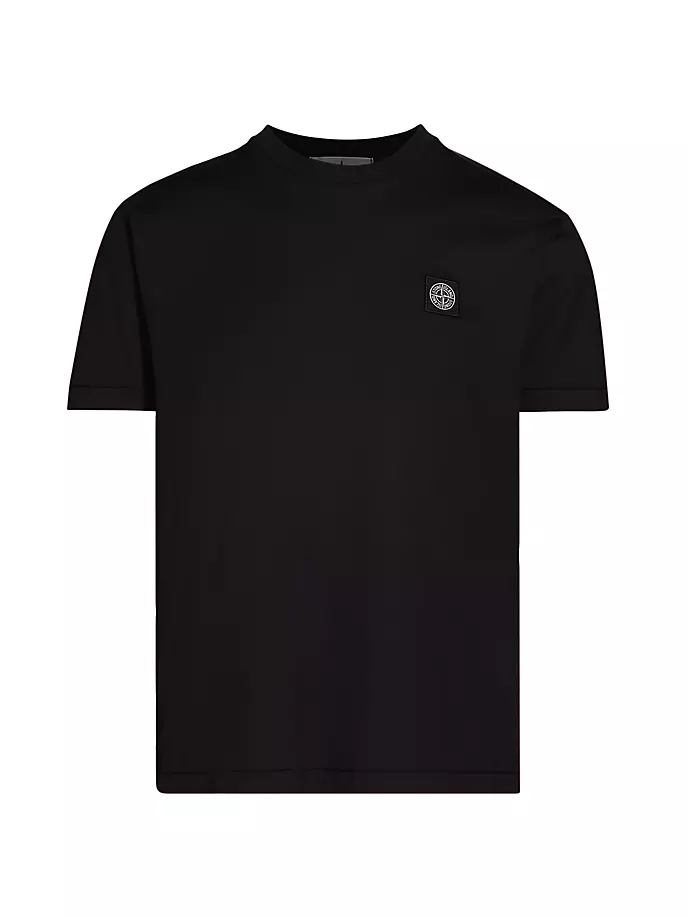 

Хлопковая футболка с логотипом Stone Island, черный