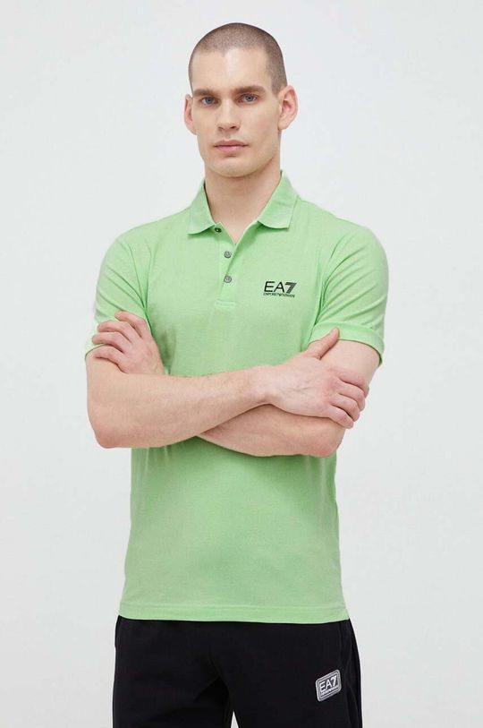 Рубашка поло EA7 Emporio Armani, зеленый