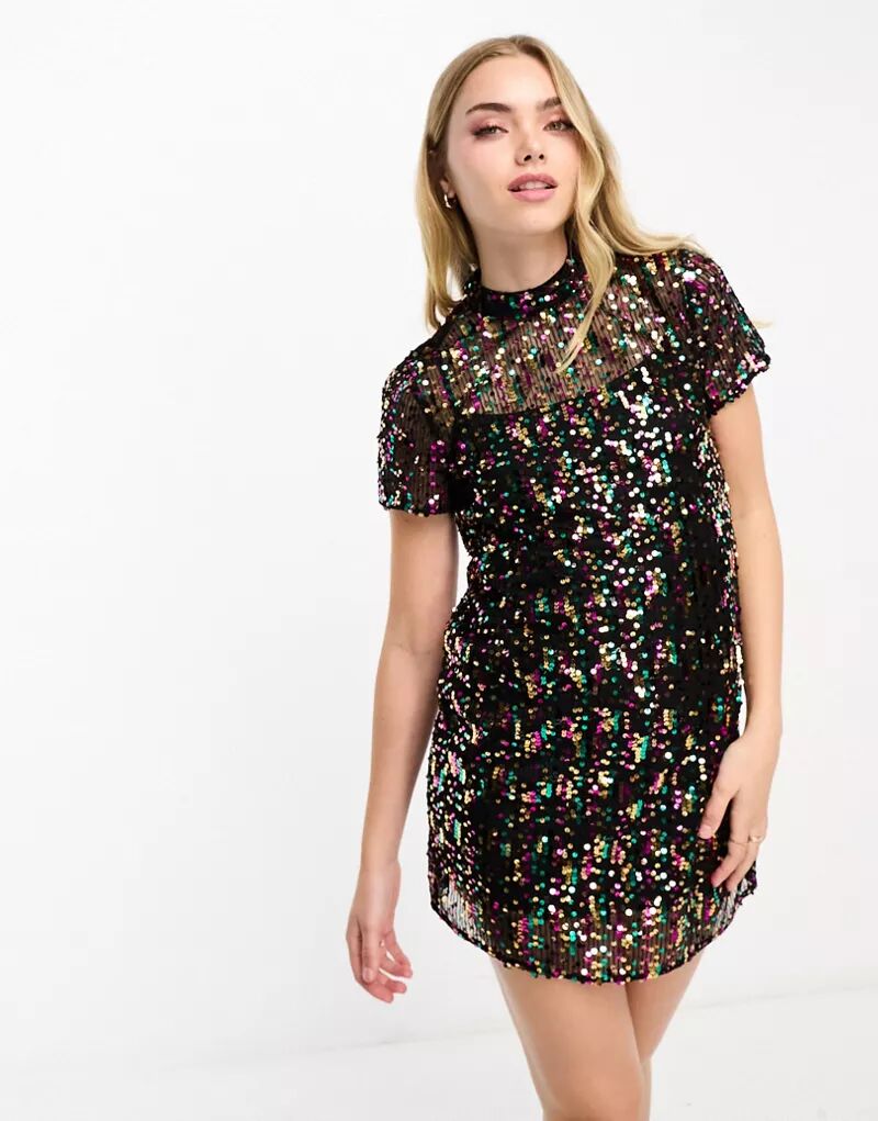 цена Винтажное платье-футболка с разноцветными пайетками Superdry