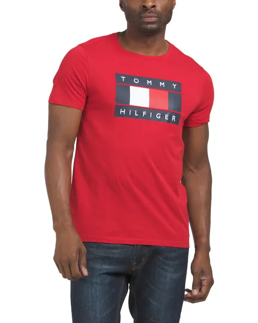 

Топ с короткими рукавами и флагом Global Tommy Hilfiger, красный