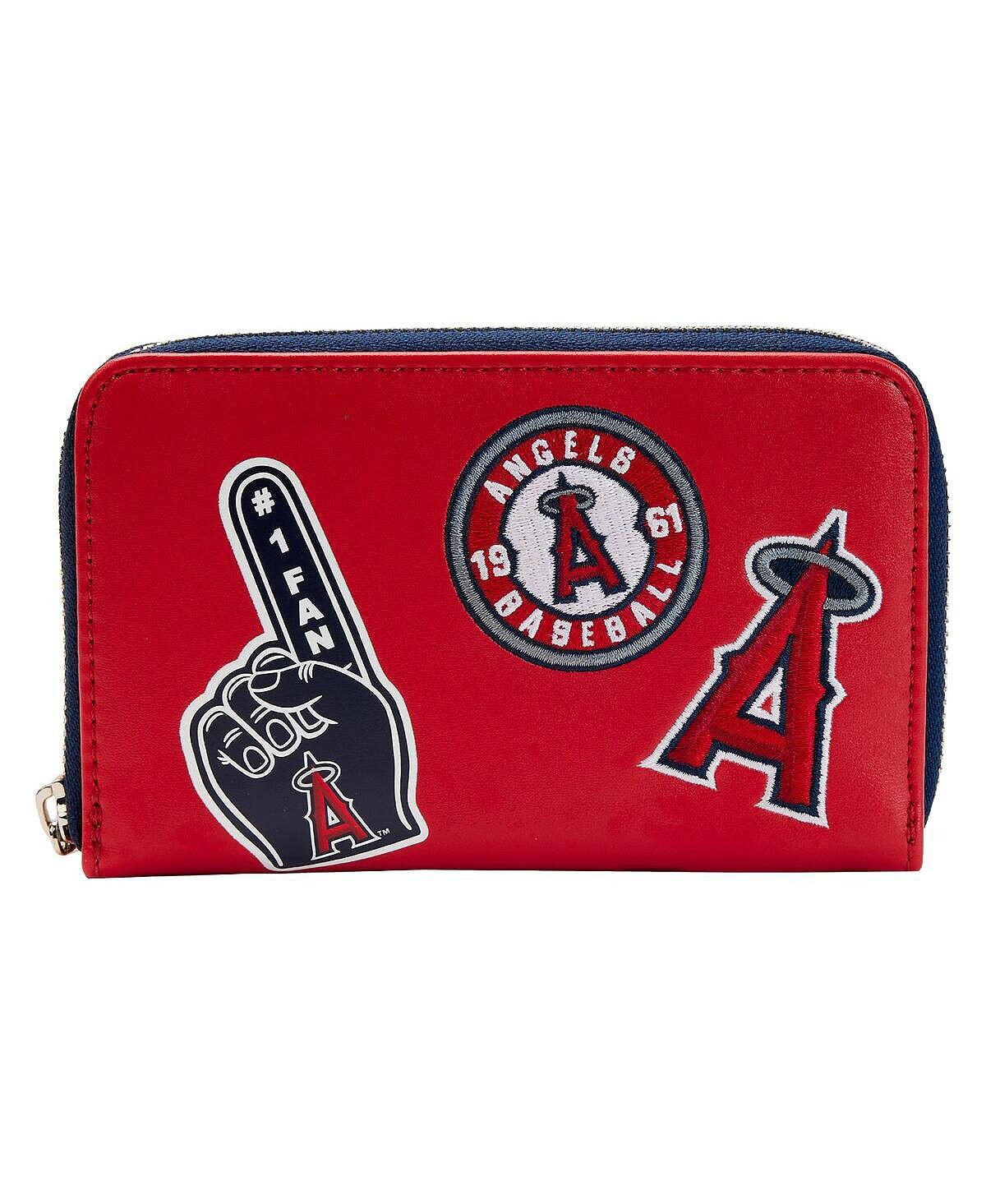 

Женский кошелек Los Angeles Angels на молнии с нашивками Loungefly, красный