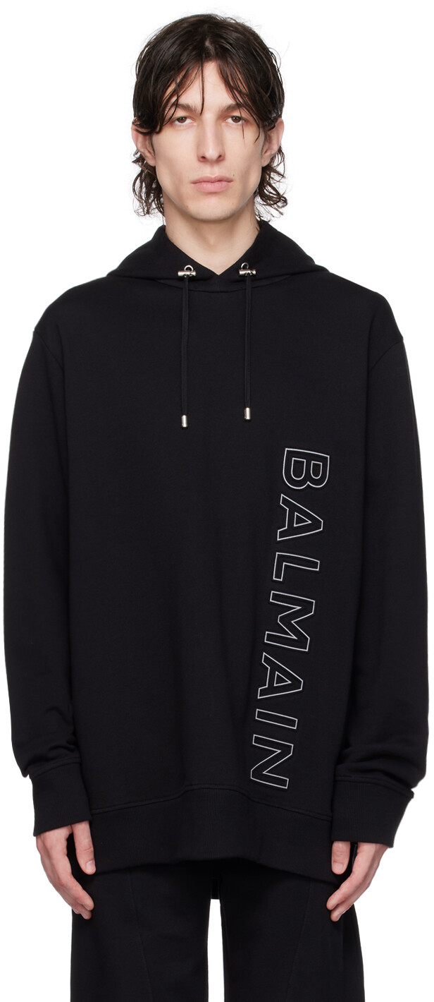 

Черное худи с тиснением Balmain, Черный