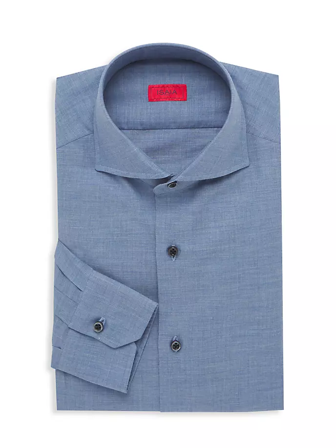 

Фланелевая классическая рубашка обычного кроя Isaia, цвет bright blue