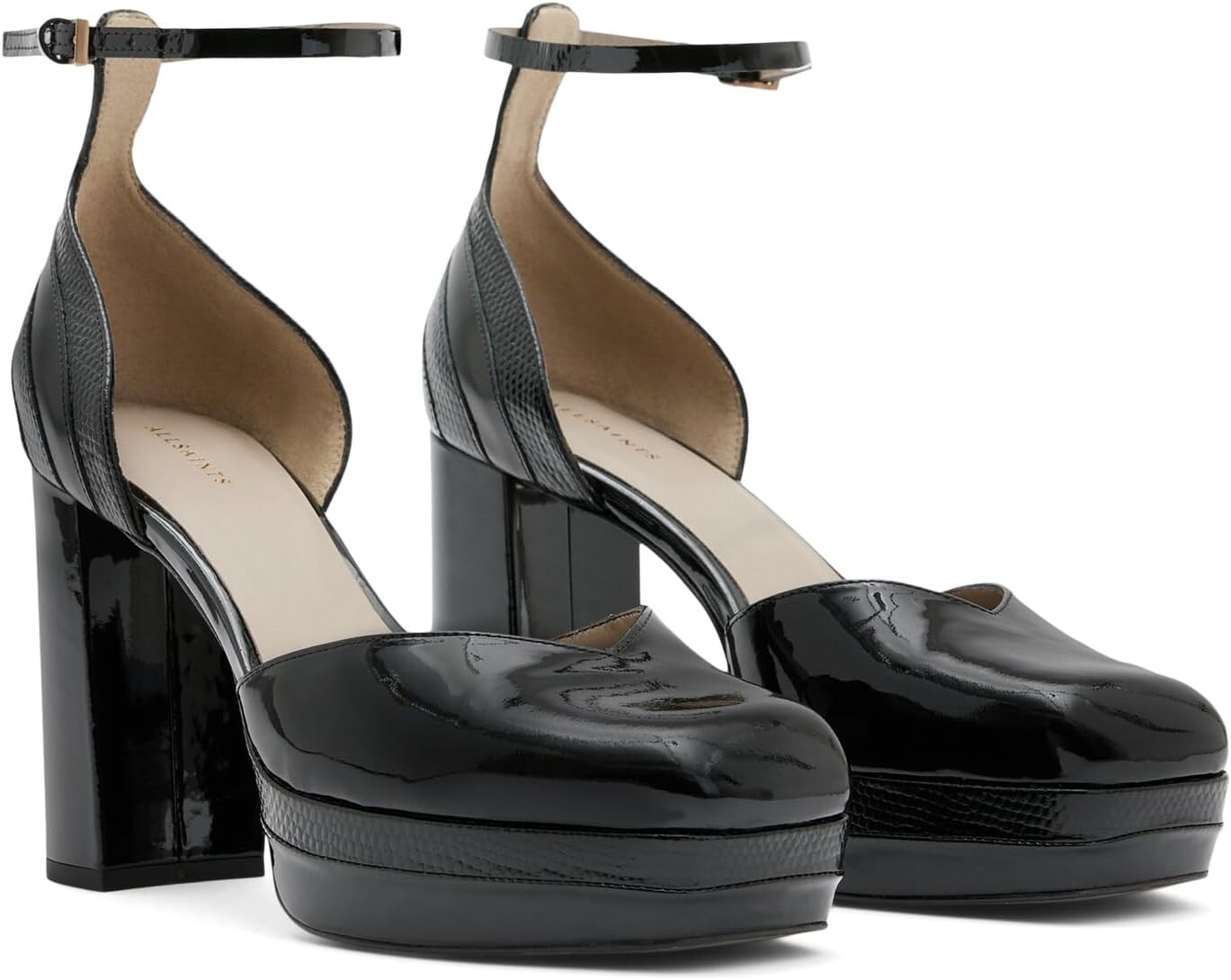 

Туфли AllSaints Tiffany Platform Heel, цвет Black Shine