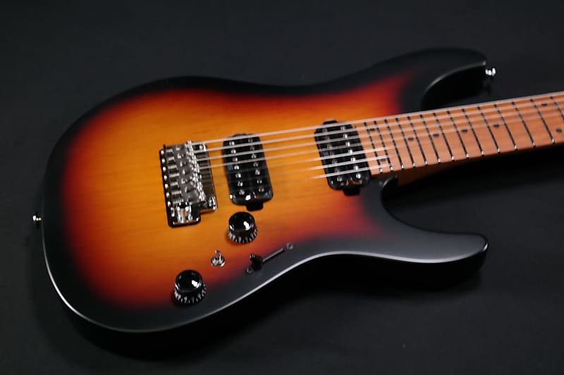 цена Электрогитара Ibanez AZ24027TFF AZ Prestige 7str Electric Guitar w/Case - Tri Fade Burst Flat 041