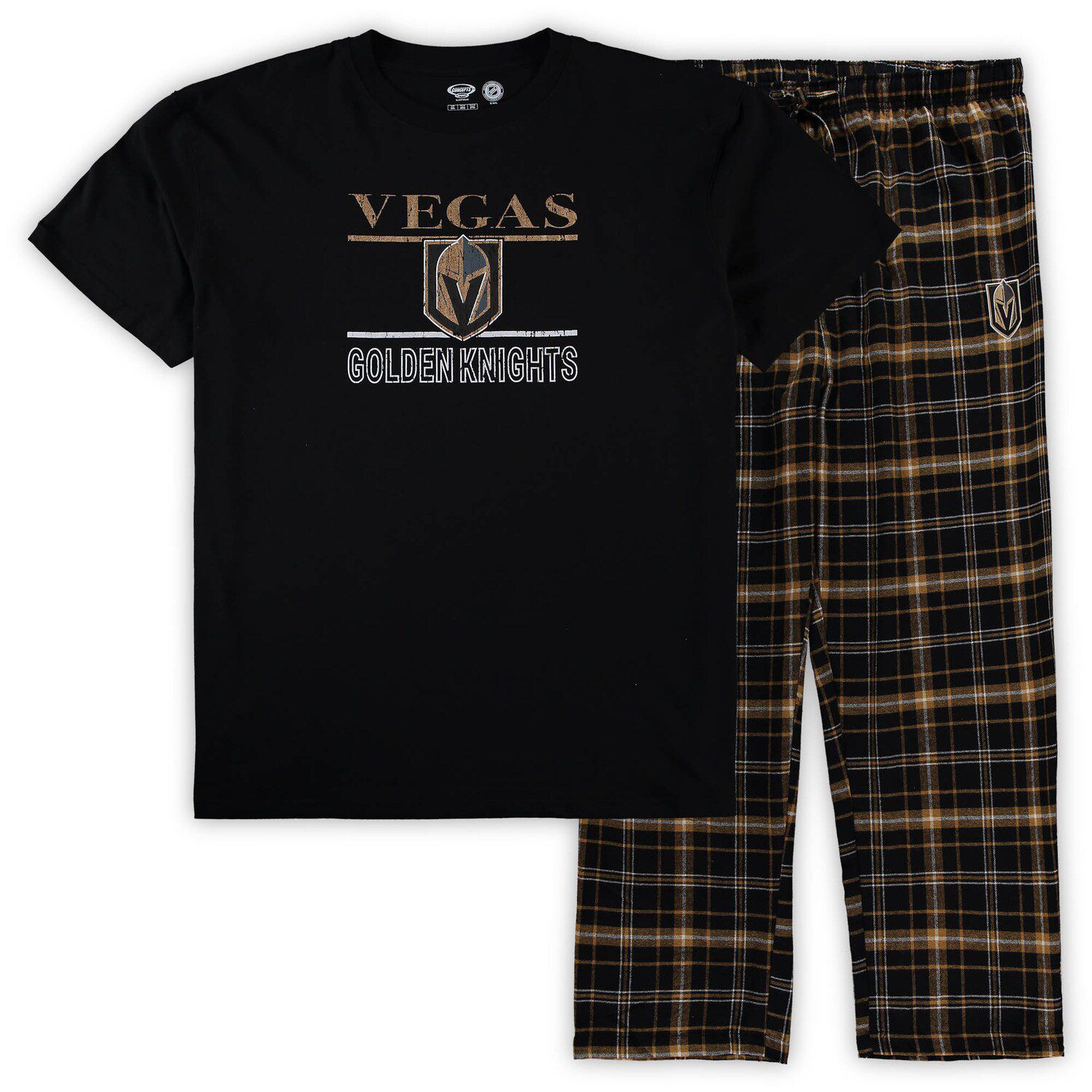 

Мужской комплект для сна с футболкой и брюками Concepts Sport Black Vegas Golden Knights Big & Tall Lodge