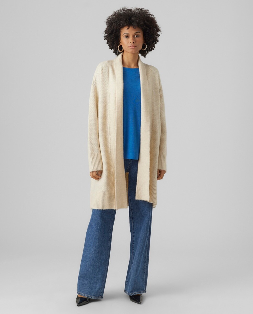 

Женский вязаный кардиган миди Vero Moda, белый
