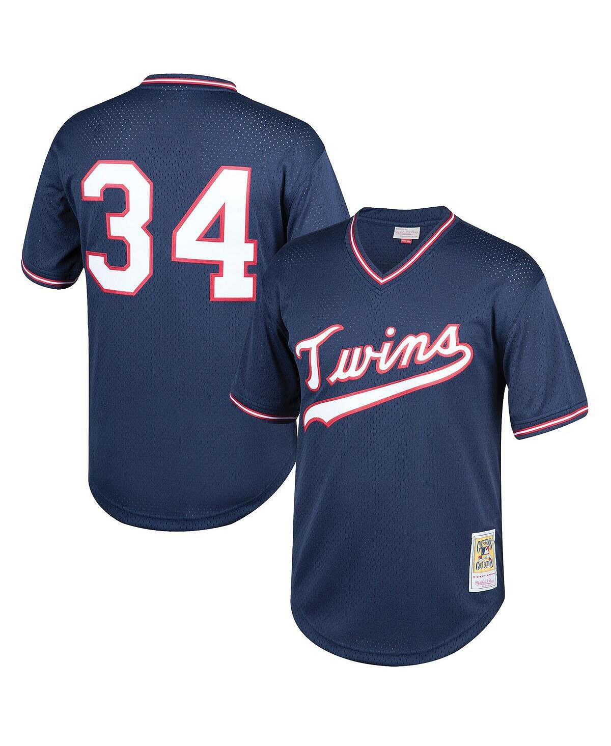 

Темно-синий джерси Big Boys Kirby Puckett Minnesota Twins Cooperstown Collection с сетчатым ватиновым тренировочным трикотажем Mitchell & Ness