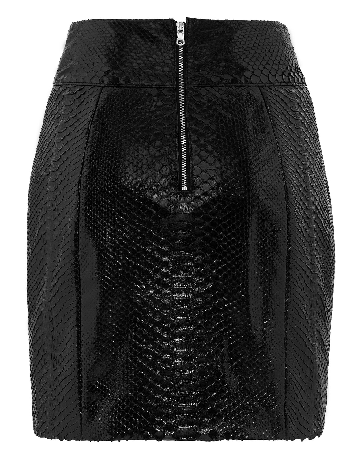 

Кожаная Юбка Короткая Роскошная Philipp Plein, черный