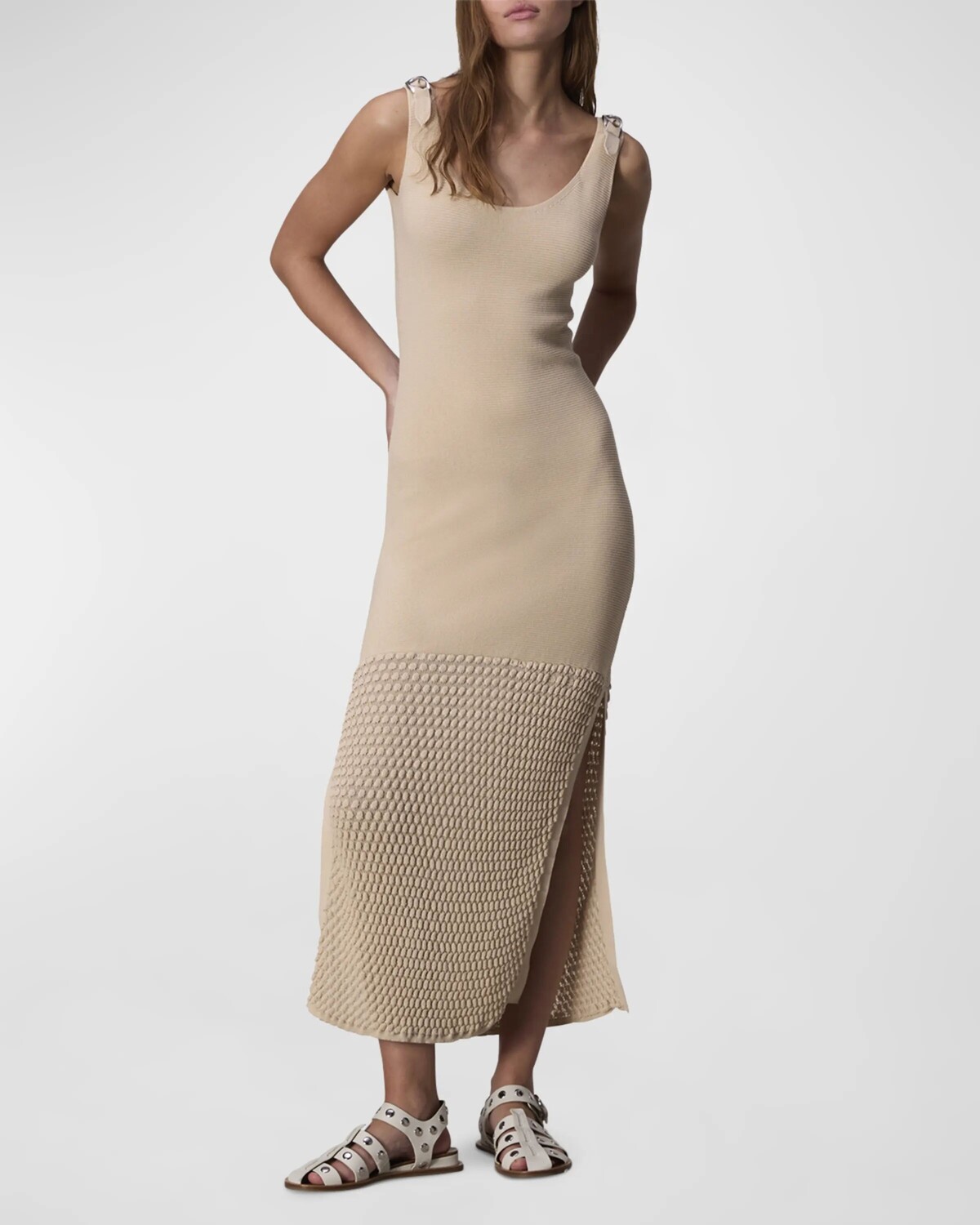 

Вязаное платье миди Georgia с овальным вырезом Rag & Bone, цвет Beige