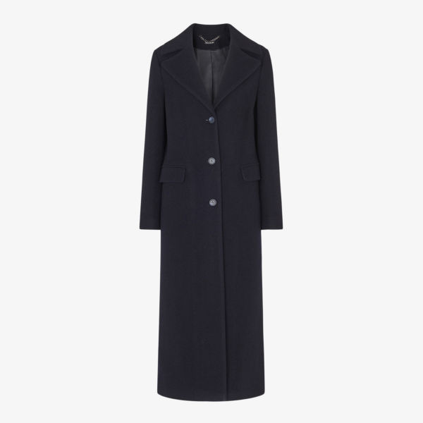 Однобортное пальто Amalia из смесовой шерсти Whistles, темно-синий