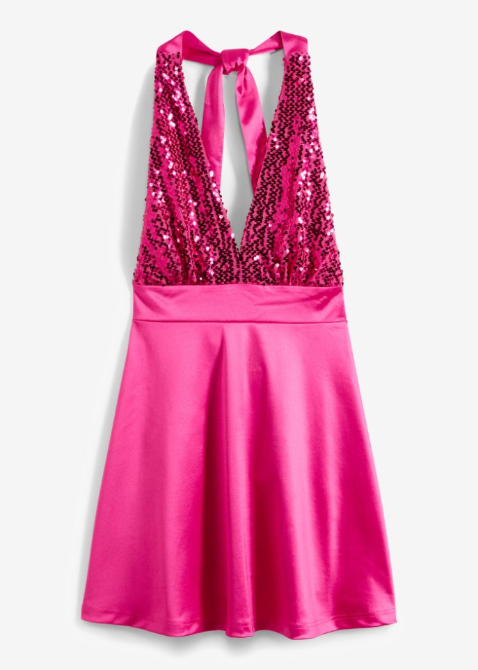 Платье с воротником-халтер и пайетками Bodyflirt Boutique, розовый