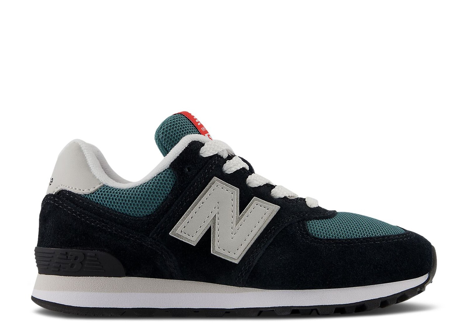 Кроссовки New Balance 574 Little Kid 'Black New Spruce', черный спортивные кроссовки new balance 574 little kid серебрянный