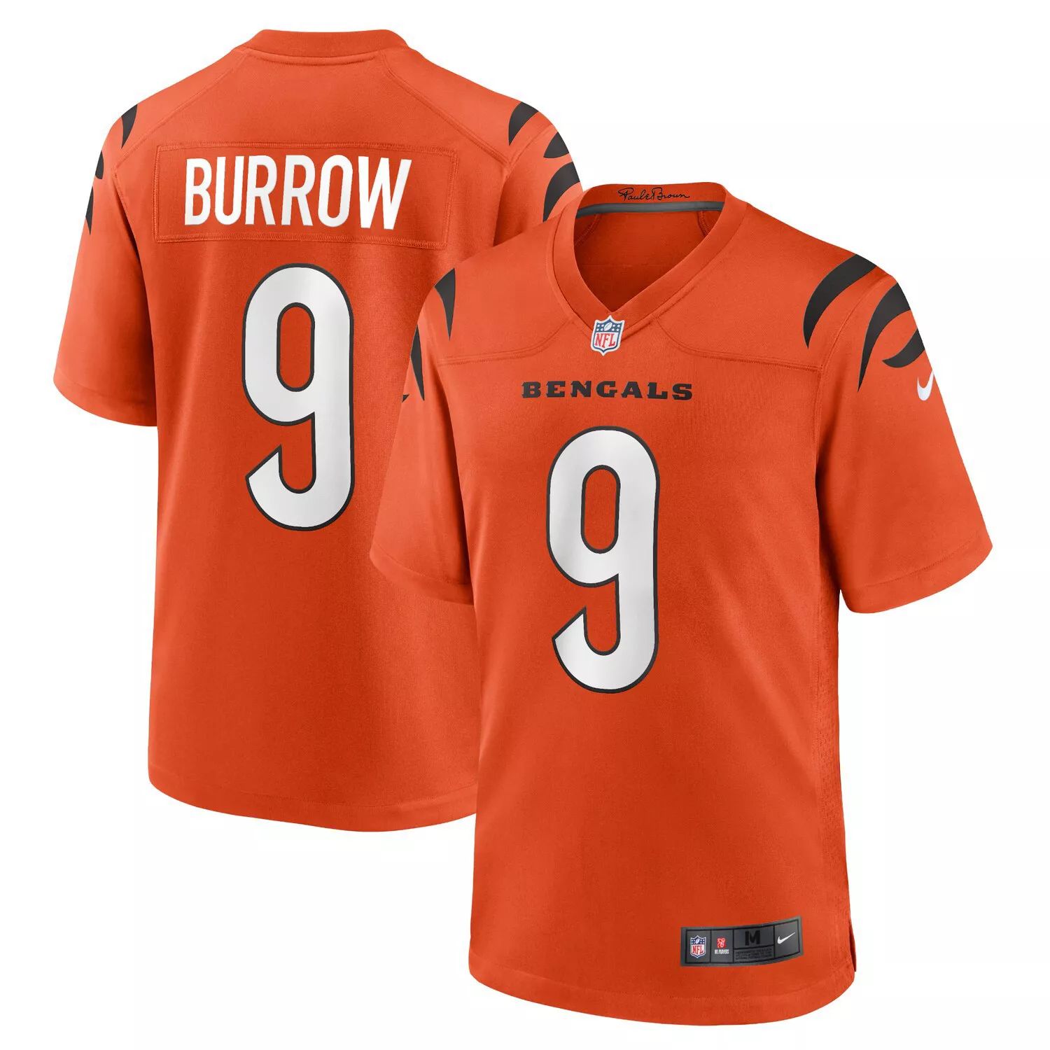 Мужская футболка для альтернативной игры Joe Burrow Orange Cincinnati Bengals Nike