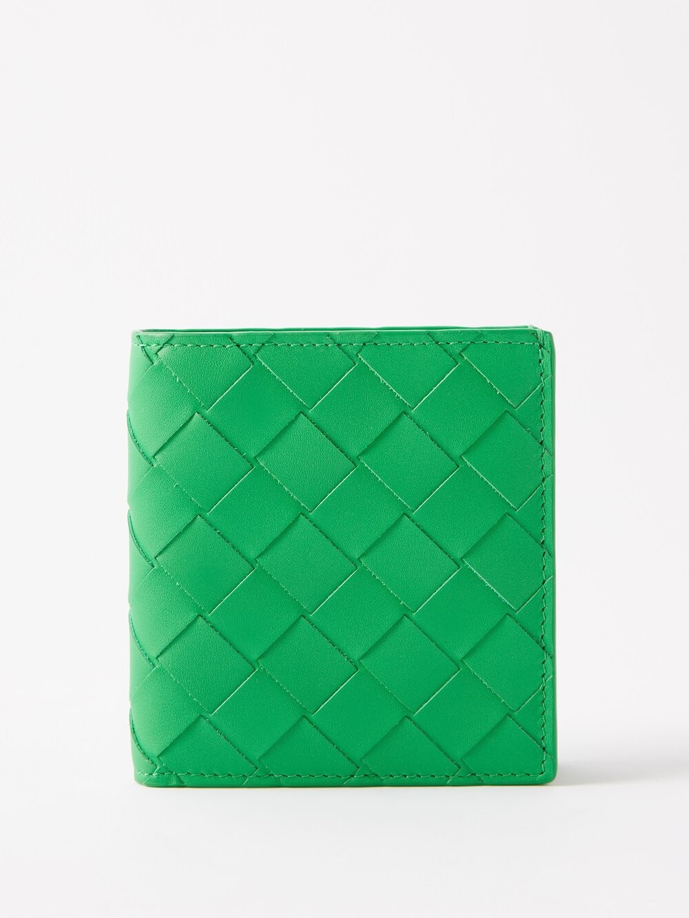 

Складной кошелек из кожи intrecciato Bottega Veneta, зеленый