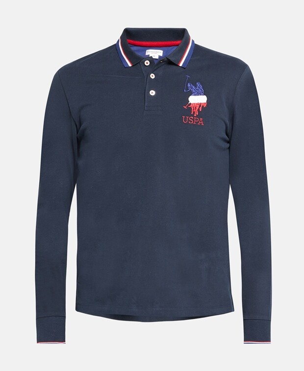 

Рубашка-поло с длинными рукавами U.S. Polo Assn., темно-синий
