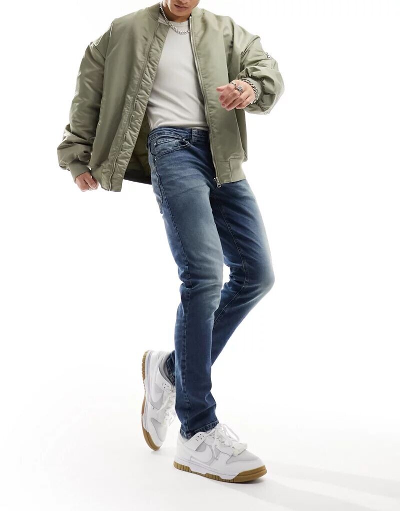 

Синие узкие эластичные джинсы ASOS