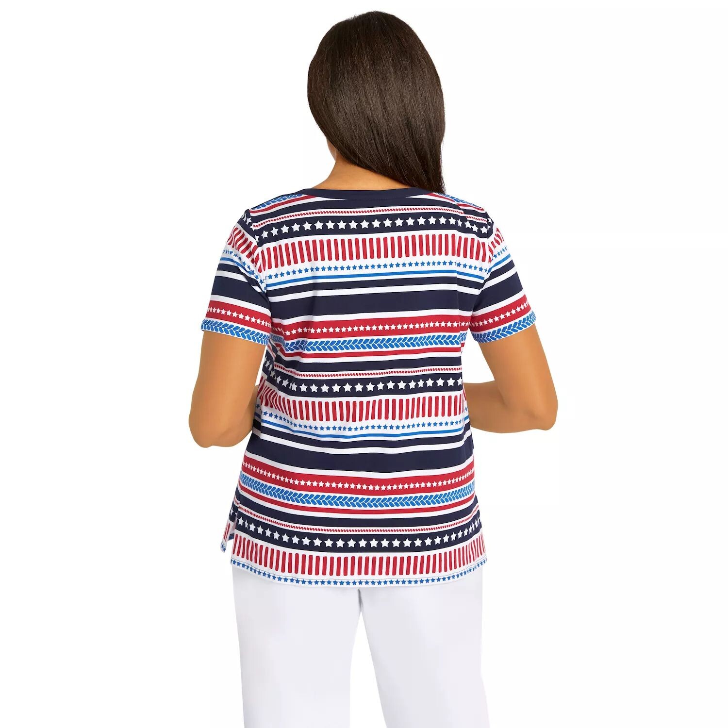 

Топ в полоску Petite Alfred Dunner Americana Alfred Dunner