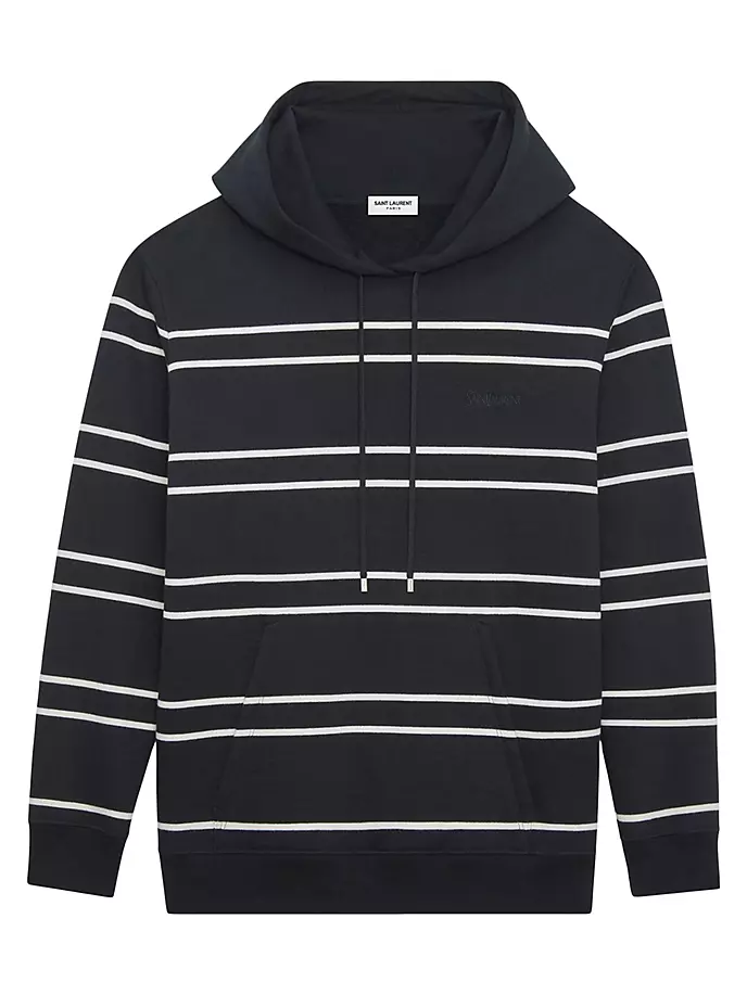 

Полосатая толстовка с капюшоном Saint Laurent, черный
