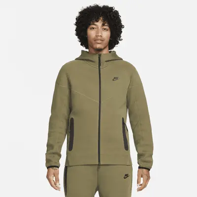 

Худи Nike Sportswear Tech Fleece Windrunner, цвет Medium Olive/Black
