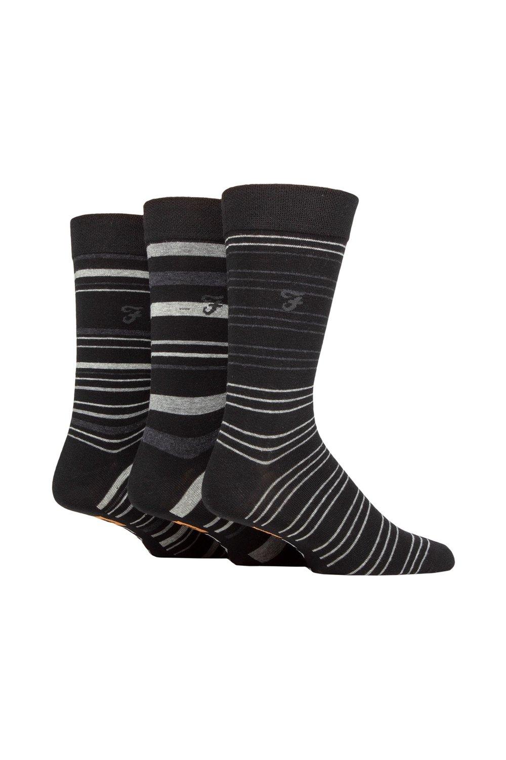 Мужские 3 пары хлопковых носков Farah Argyle с рисунком и полосками, мультиколор подарочный набор мужских носков argyle 3 шт marvel мультиколор